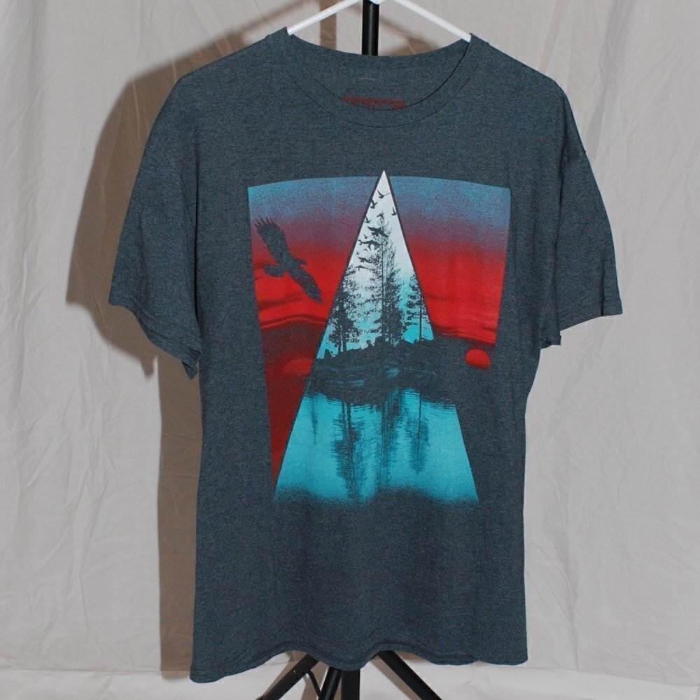 Tony Hawk Illuminati Mens Dark Gray shirt Large Excellent Condition!! graphic